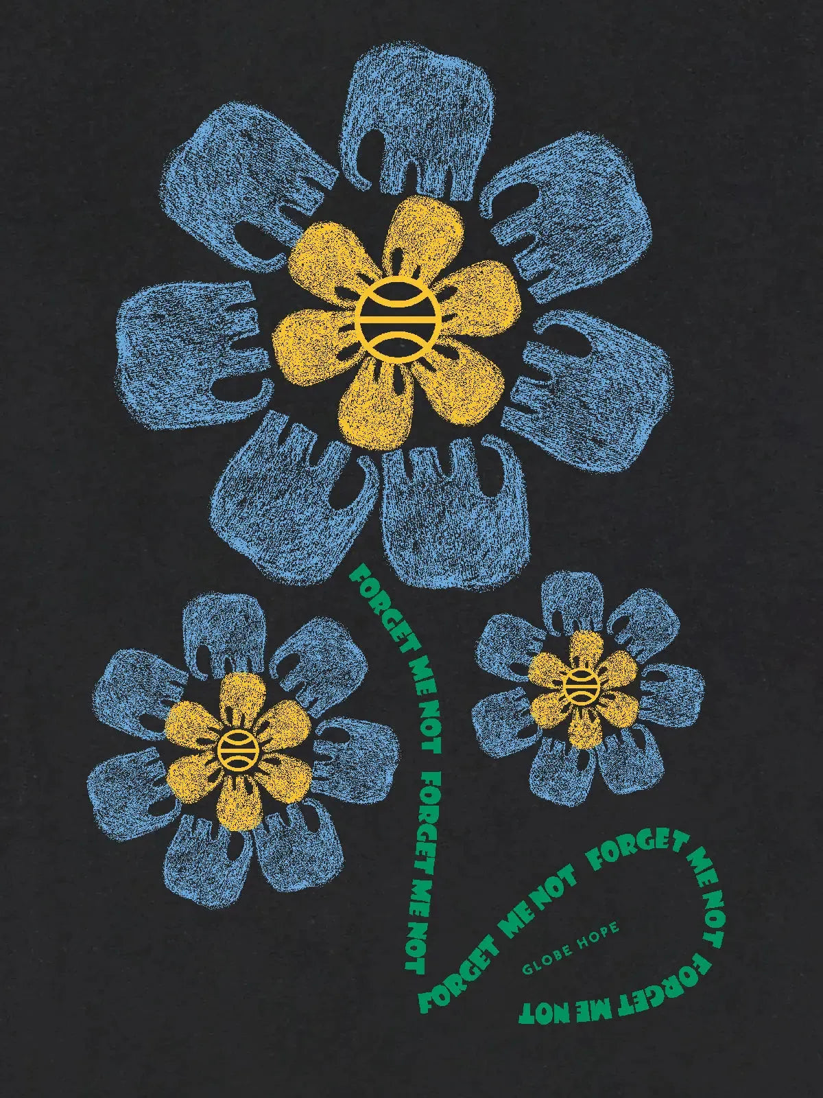 VUOLUNEN huppari, forget me not painatuksella Globe Hope