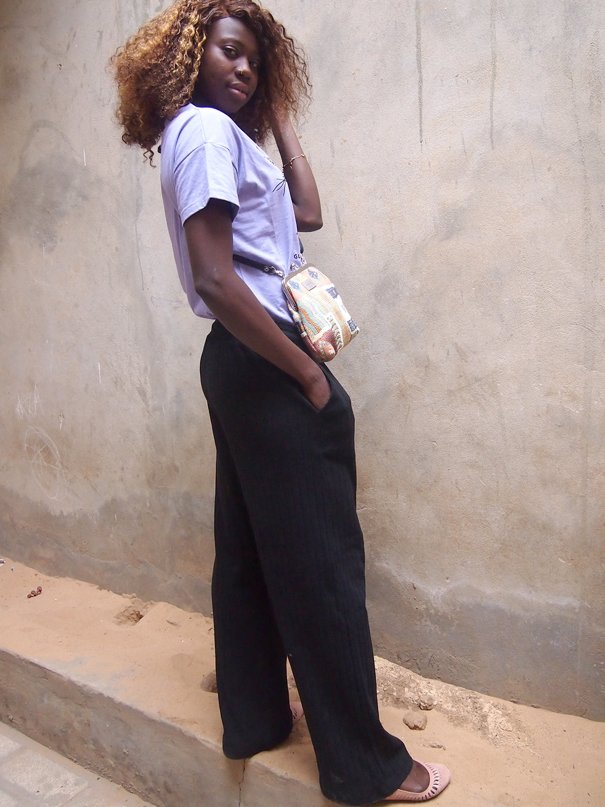 VIRTAUS ribbineuloshousut, musta, fiiliskuva Globe Hope