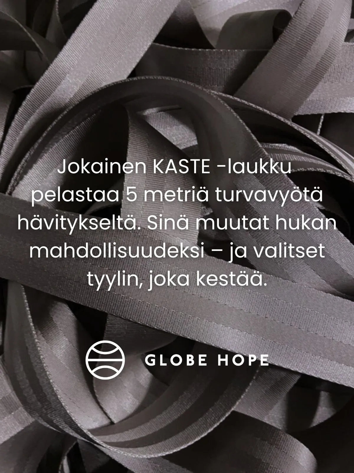 Globe Hope, Kaste laukun materiaali-info.